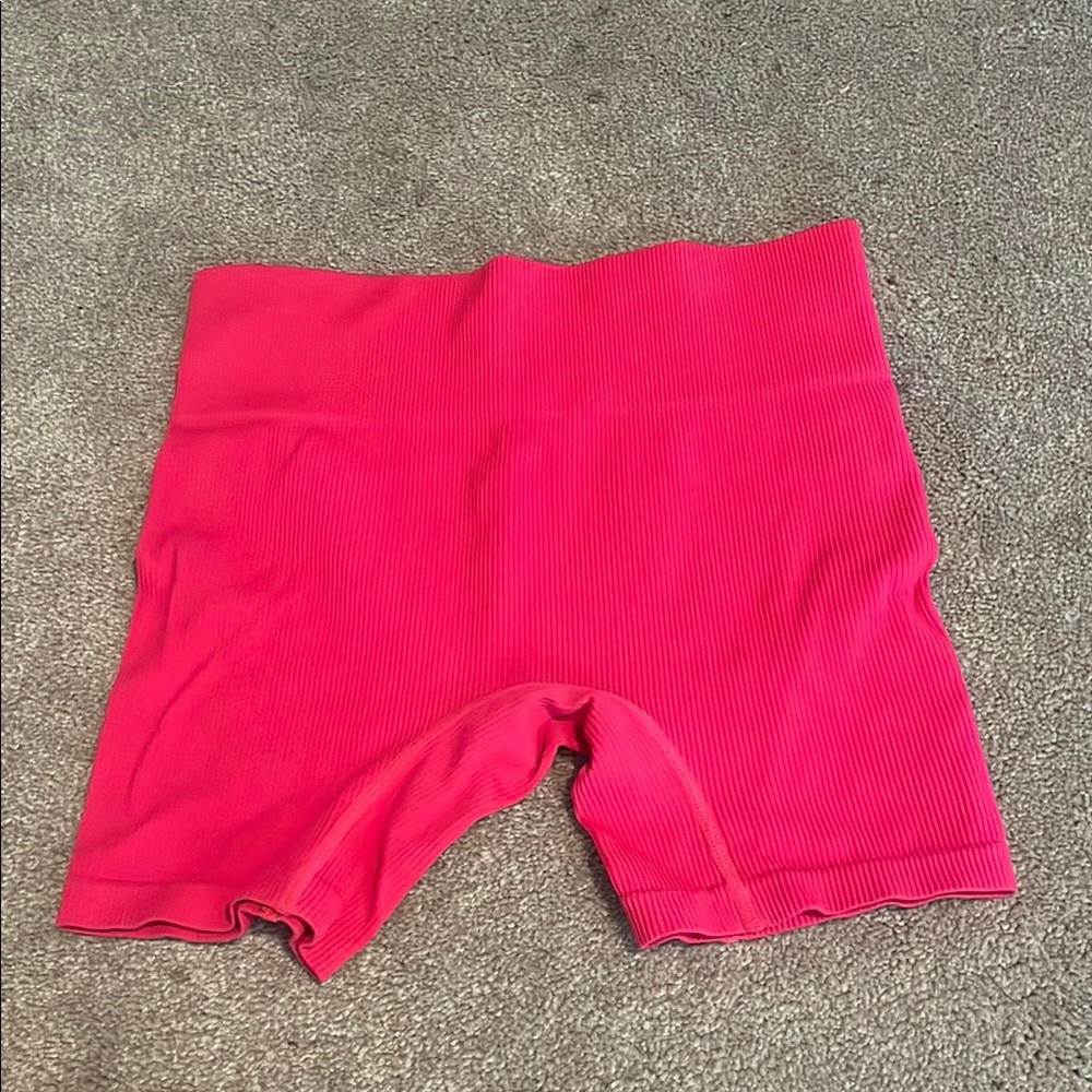 Women's Red High-Waisted Shorts